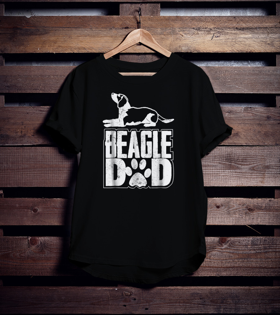 I'm A Beagle Dad Funny Dog Beagle Dad Paw Prints T-Shirt
