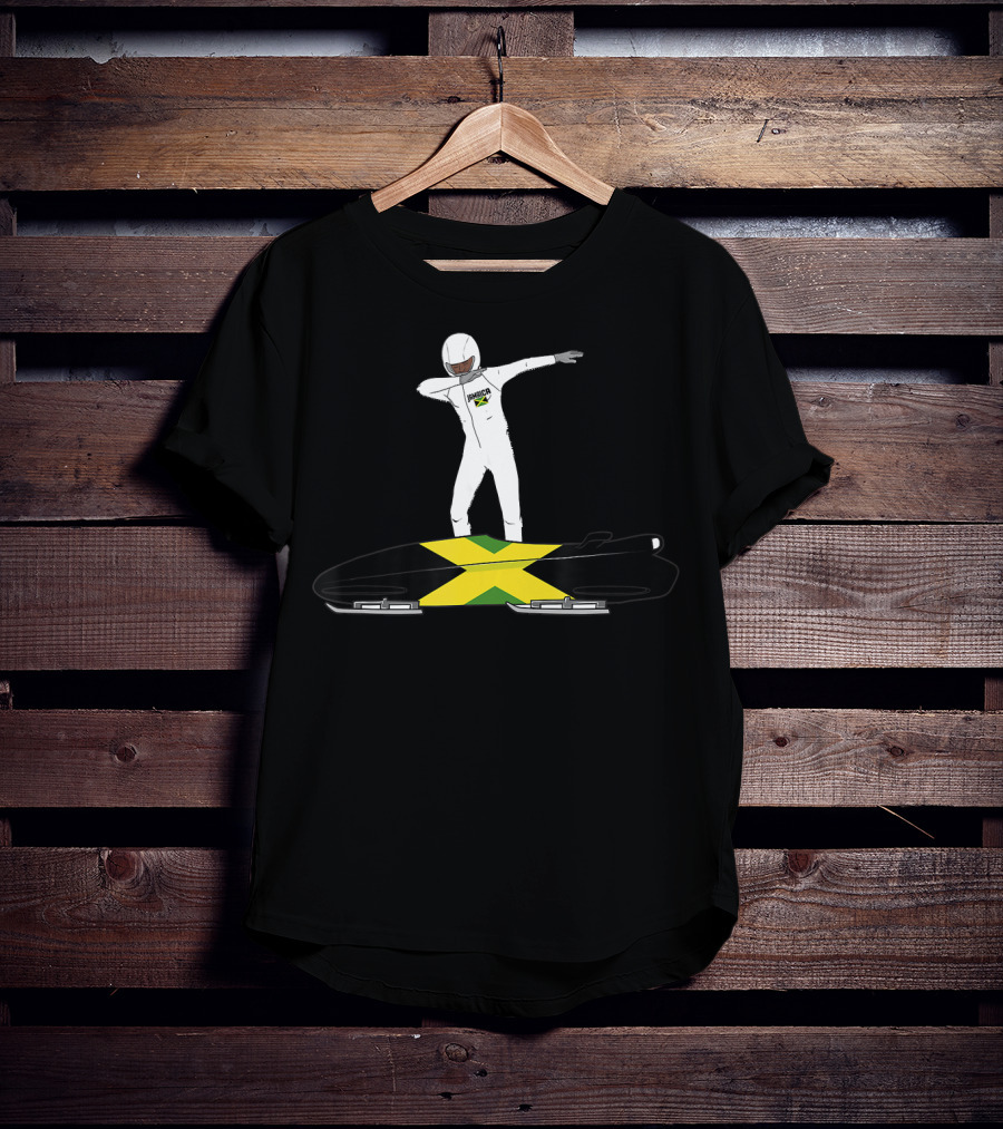 Jamaica Dabbing Bobsledding Bobsled Team Jamaica Flag T-Shirt