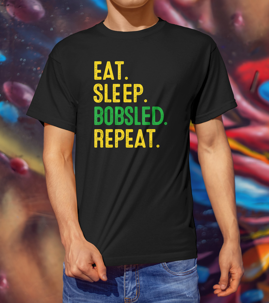 Eat Sleep Bobsled Repeat Jamaican Bobsled Team Novelty T-Shirt