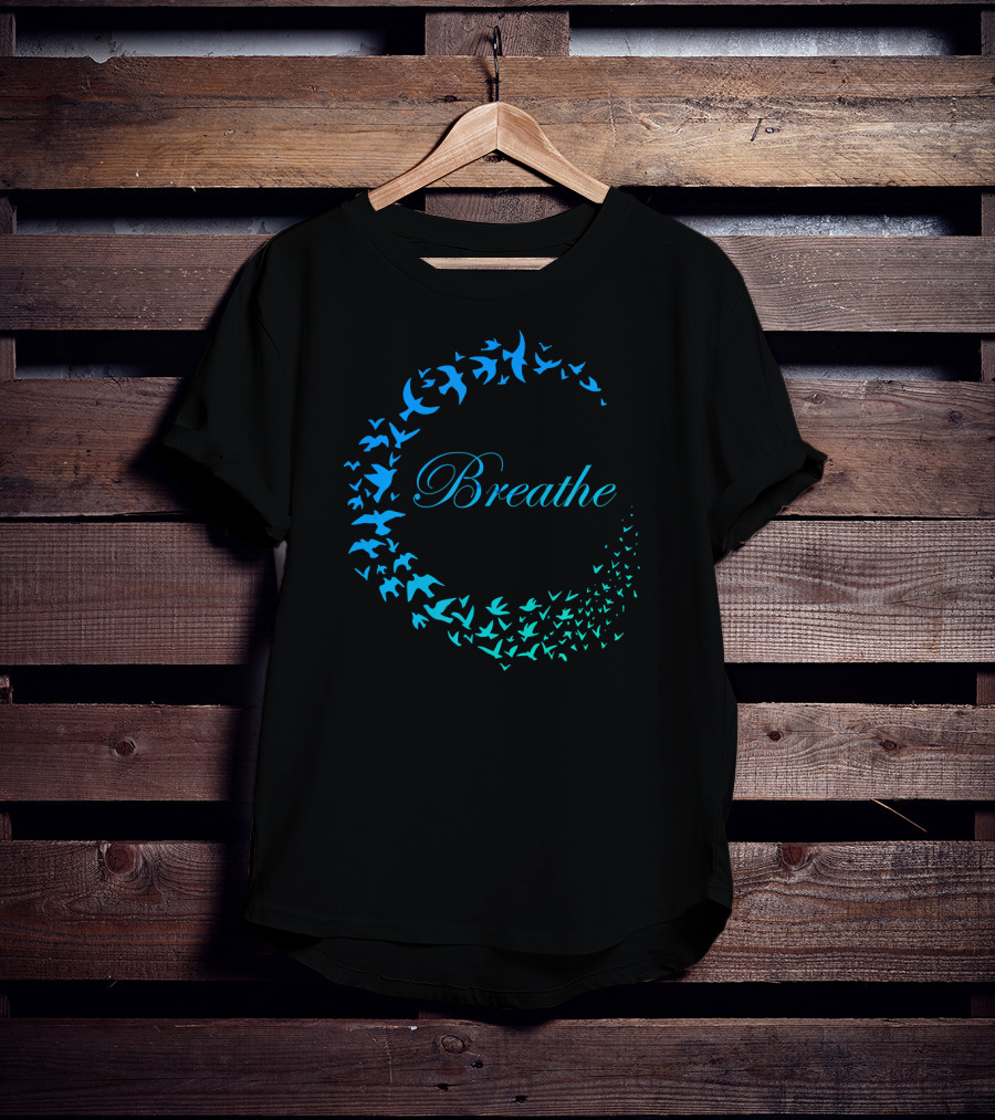 Breathe Inhale Exhale Take Flight Bird Circle T-Shirt