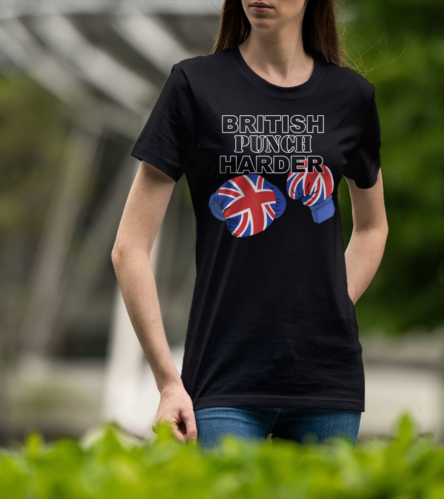 BRITISH PUNCH HARDER British Flag Boxing Gloves T-Shirt