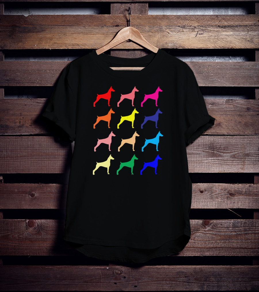 Doberman Pinscher Dog Lovers Colorful Pop T-Shirt