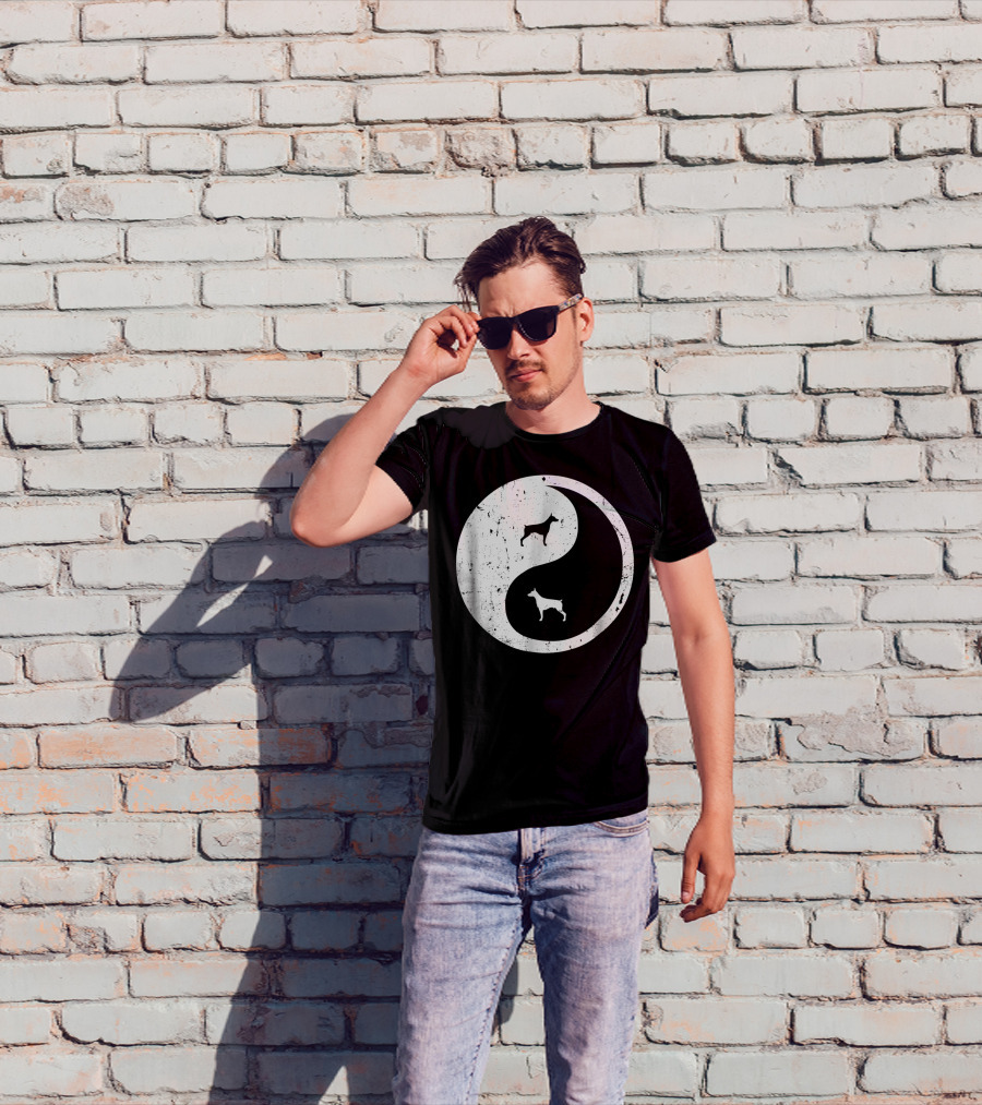 Doberman Pinscher Yin Yang Symbol With Doberman T-Shirt