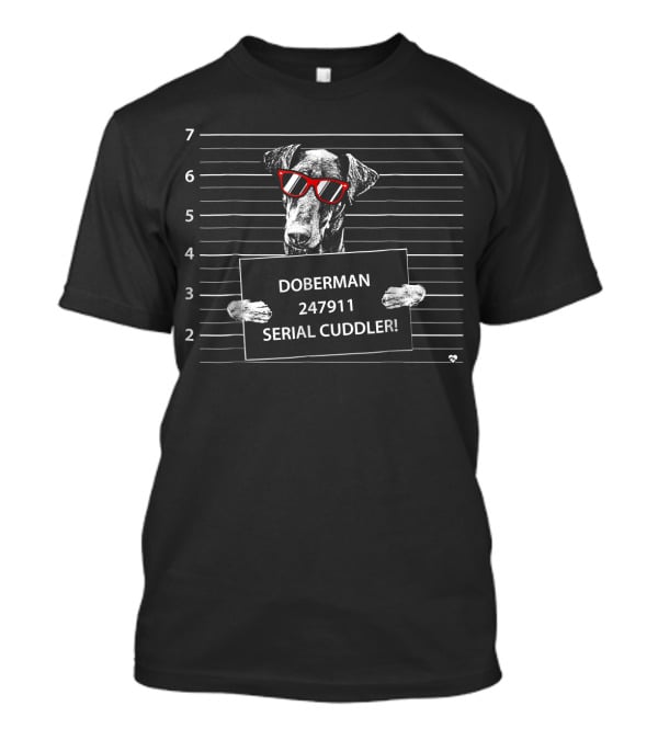 Doberman 247911 Serial Cuddler Red Sunglasses Lineup T-Shirt