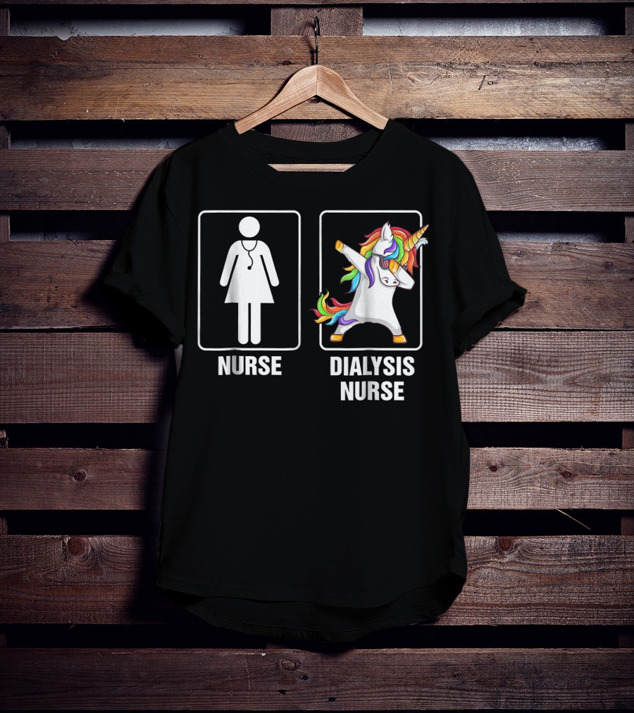 Nurse Dialysis Nurse Dabbing Unicorn T-Shirt