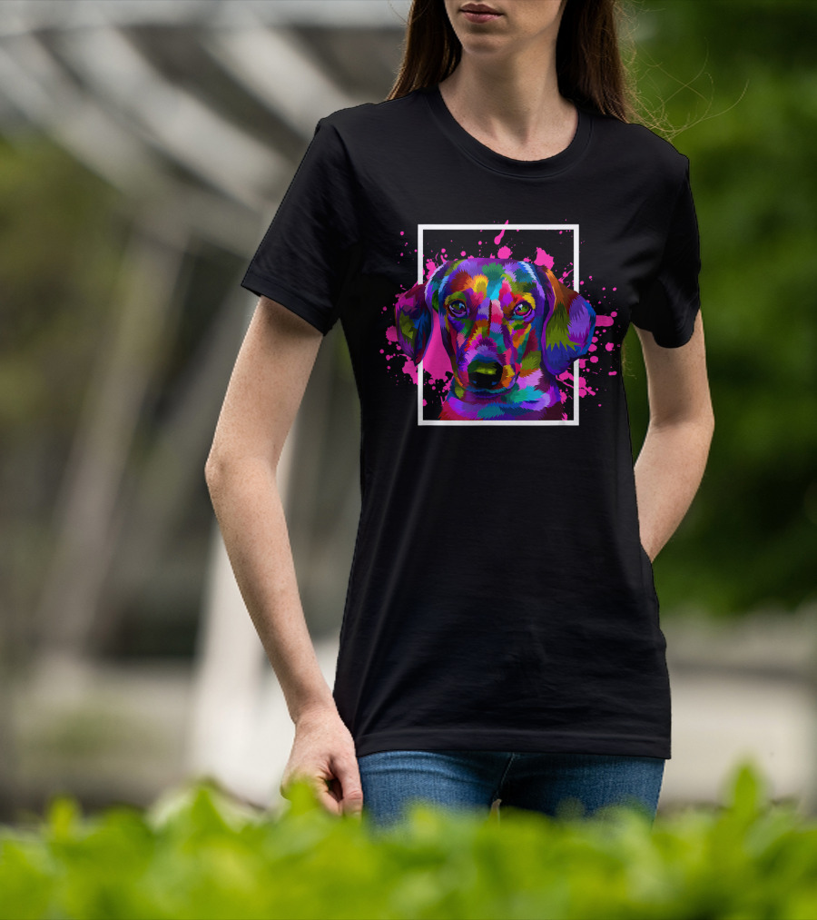 Colorful Dog Animal Lover Pet Dog Breed Dac T-Shirt
