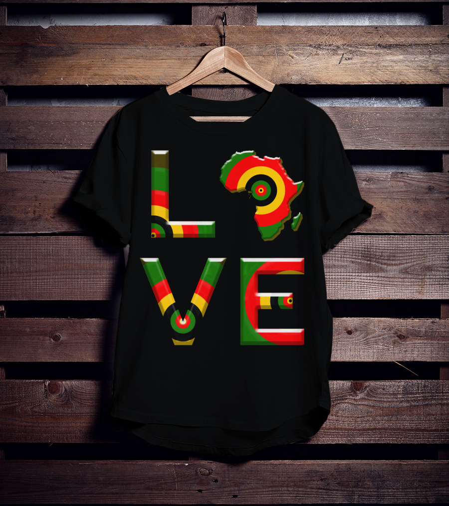 Africa Love African Ameri Colors Map T-Shirt
