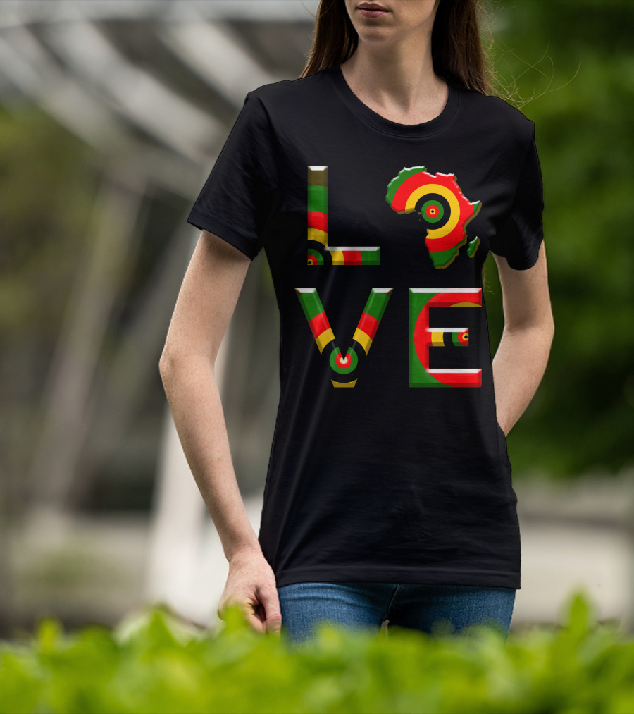 Africa Love African Ameri Colors Map T-Shirt