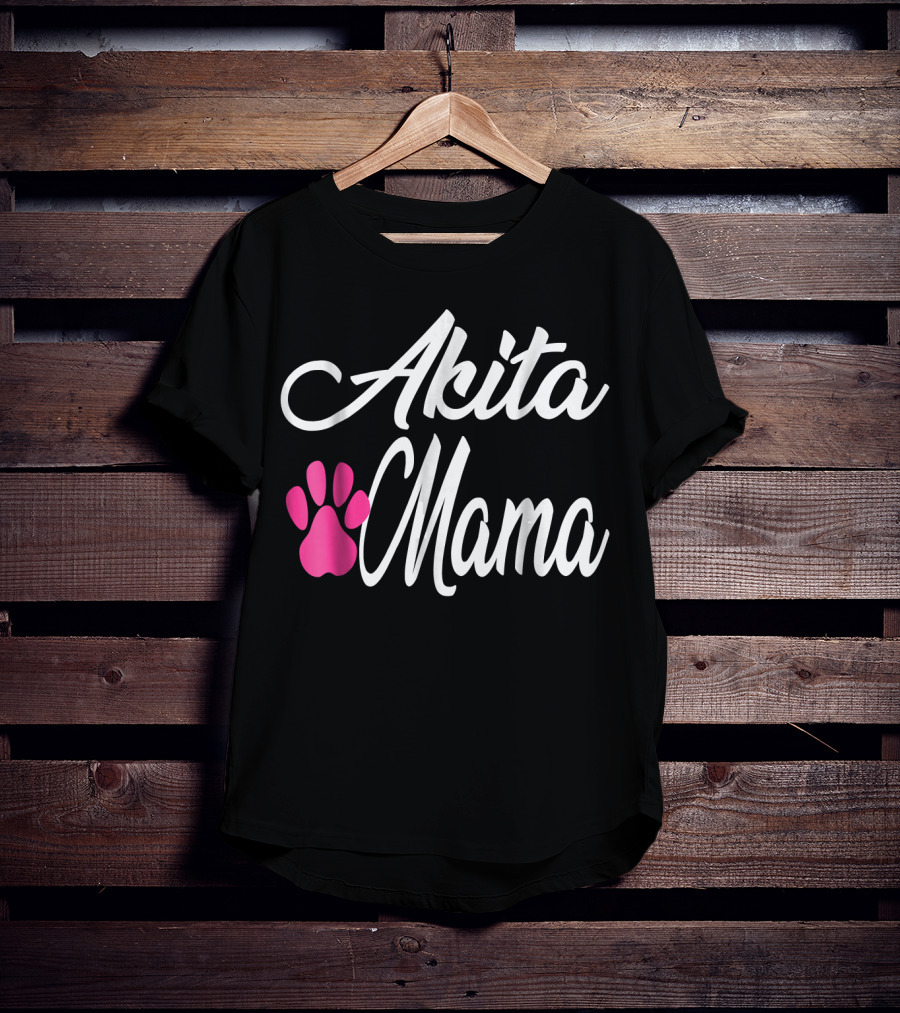 Akita Mama Paw Print Love T-Shirt