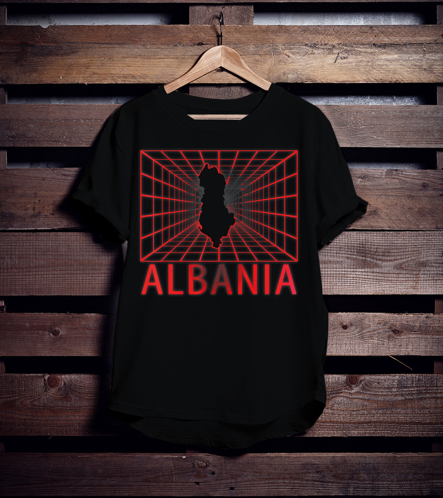 Albania Map Grid T-Shirt