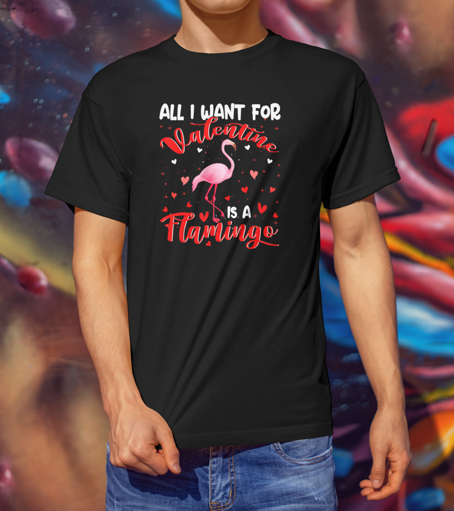 All I Want For Valentine Is A Flamingo T-Shirt