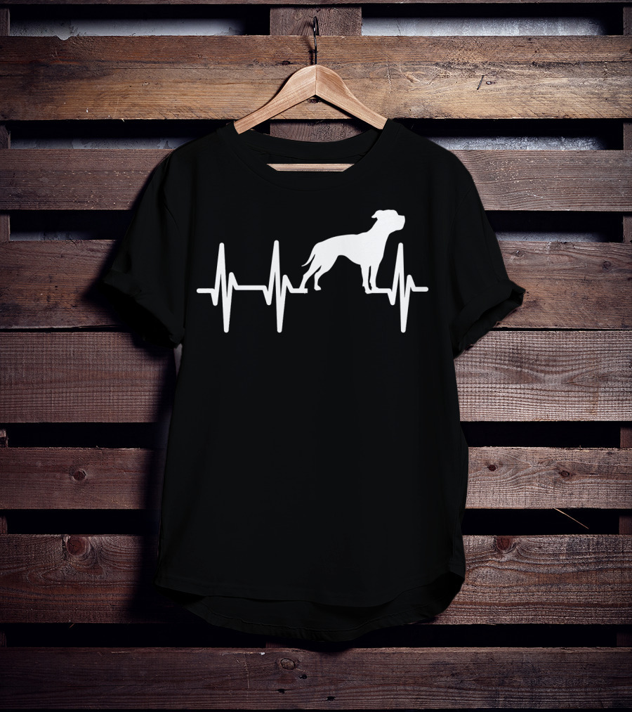 American Bulldog Heartbeat Line Dog T-Shirt