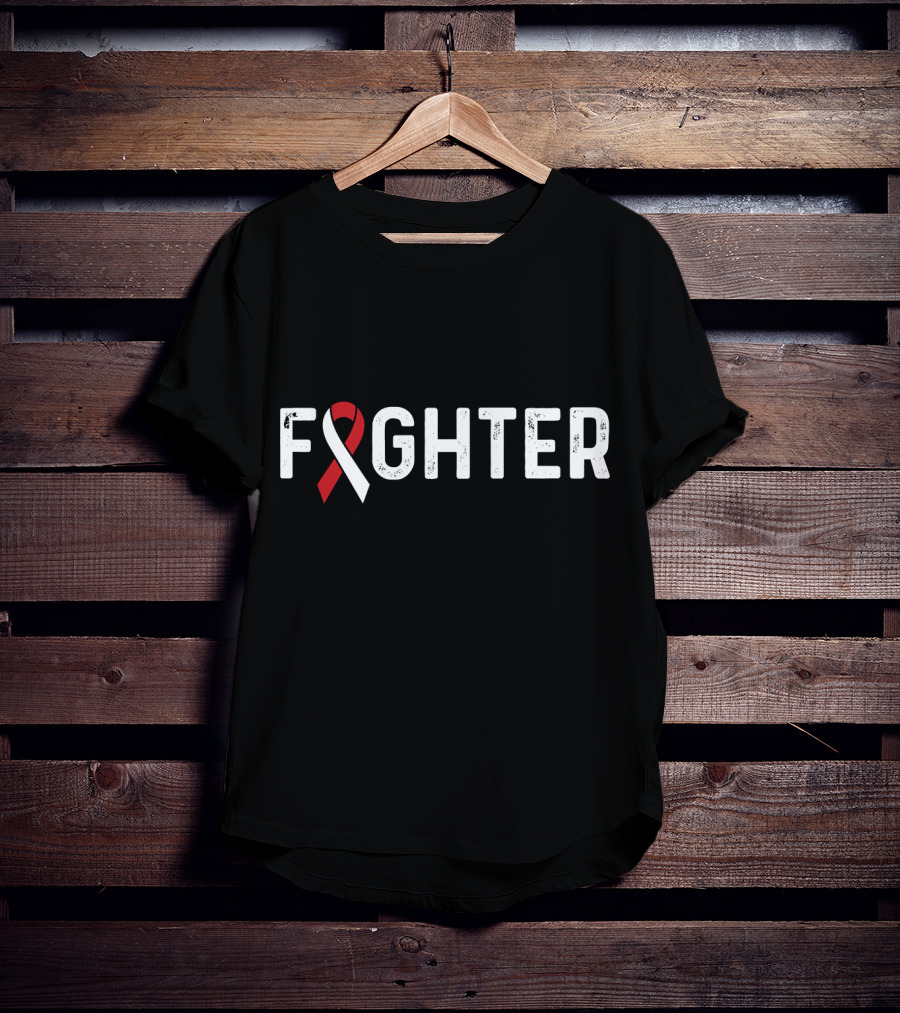 Fighter Aplastic Anemia Awareness Red And White T-Shirt
