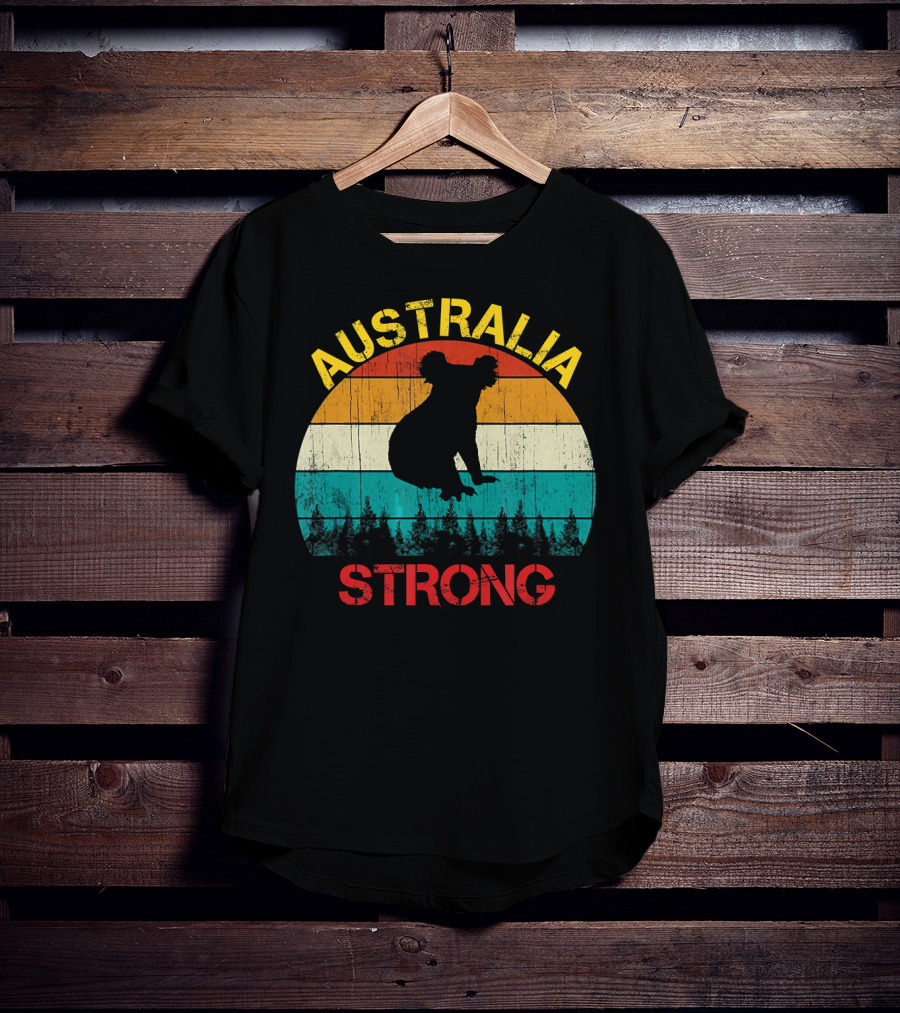 Australia Strong Koala Bear Retro Vin T-Shirt