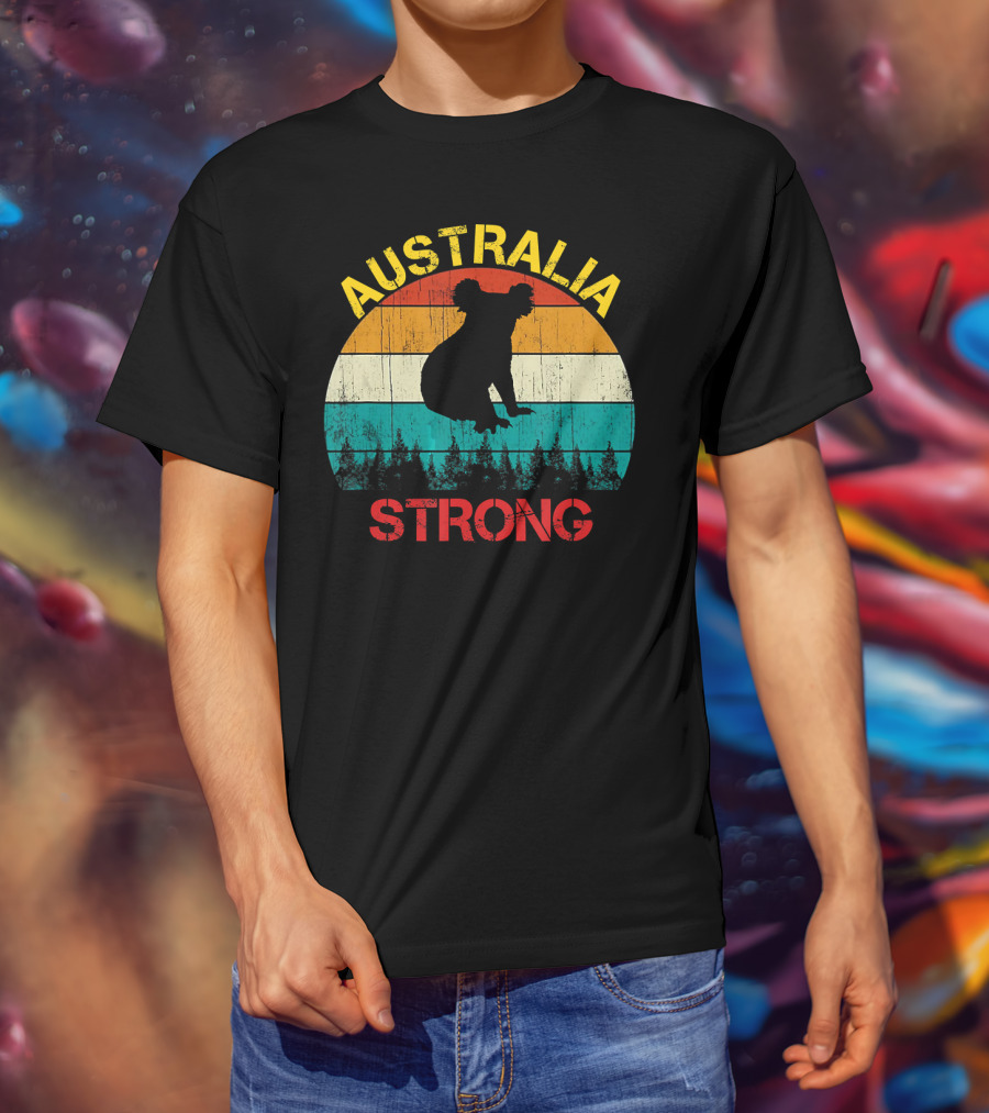 Australia Strong Koala Bear Retro Vin T-Shirt
