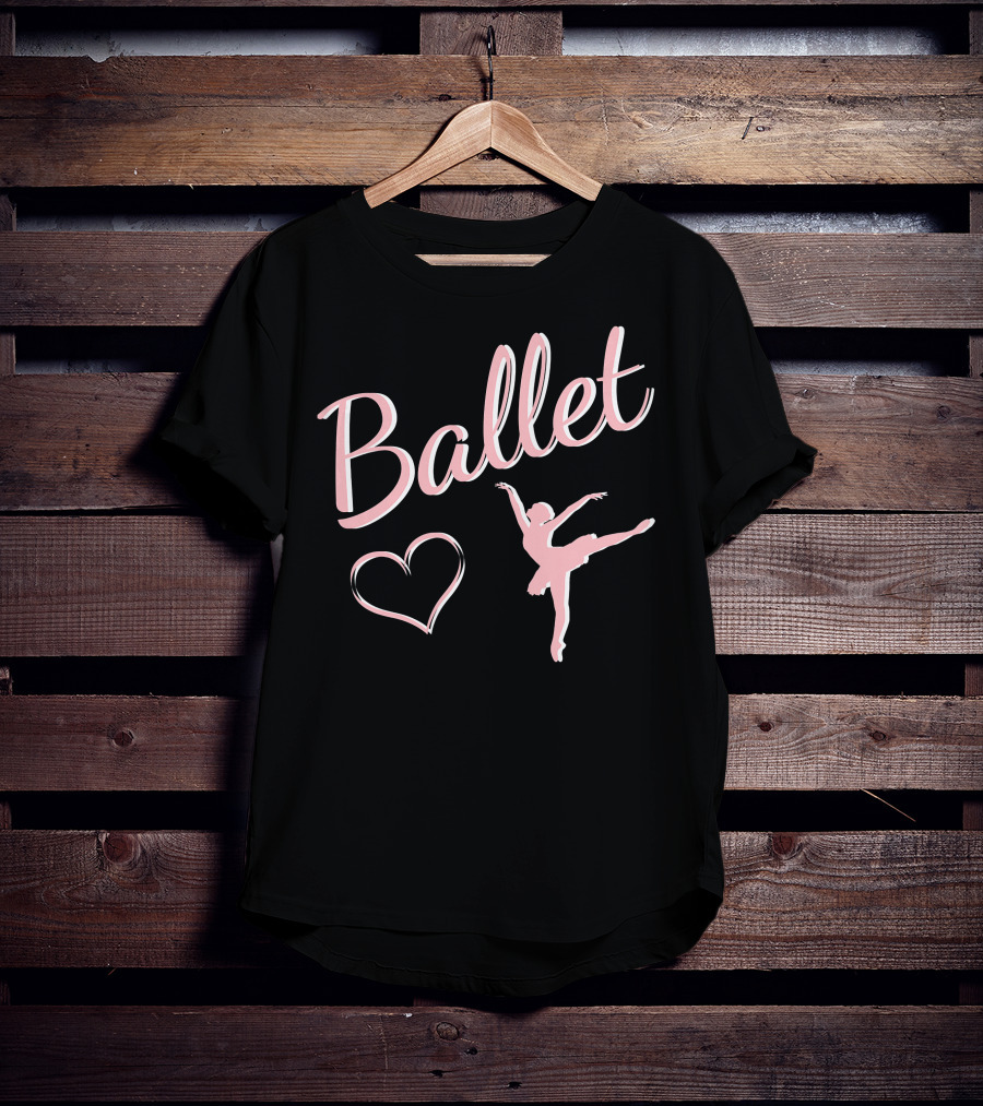 Ballet Ballerina Arabesque With Heart T-Shirt