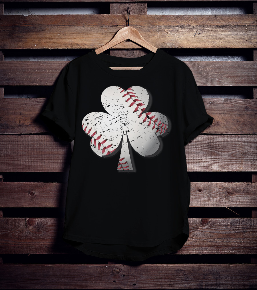 Baseball St Patrick's Day Shamrock Vintage T-Shirt