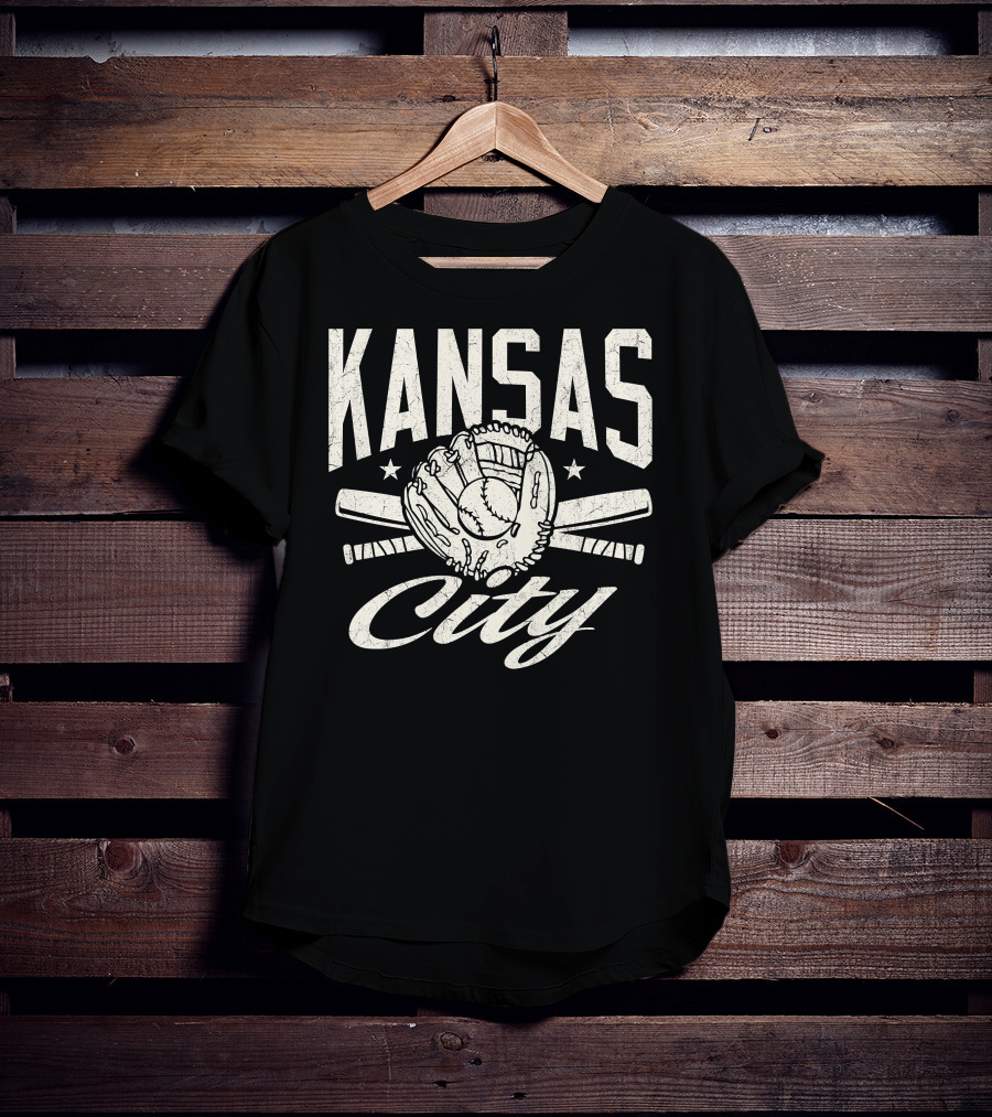 Kansas City Baseball Glove And Bats Fan Hom Season T-Shirt