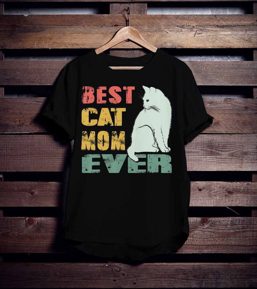 Best Cat Mom Ever Vintage Cat Mother T-Shirt