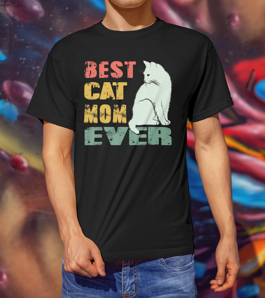 Best Cat Mom Ever Vintage Cat Mother T-Shirt
