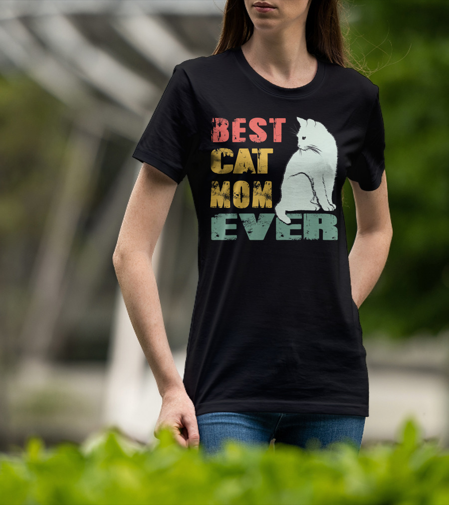 Best Cat Mom Ever Vintage Cat Mother T-Shirt