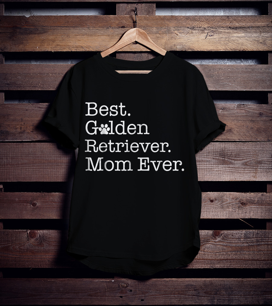 Best Golden Retriever Mom Ever With Paw Prints T-Shirt