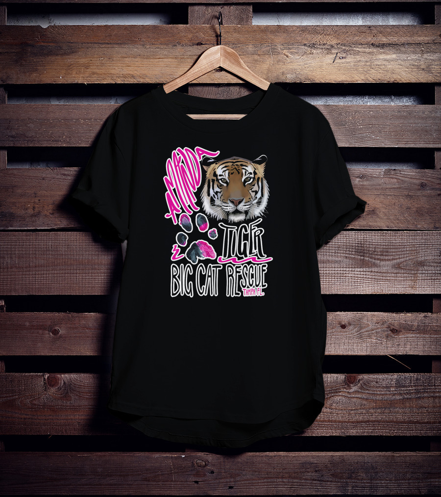 Amanda Tiger Big Cat Rescue Tampa FL Paw Prints T-Shirt