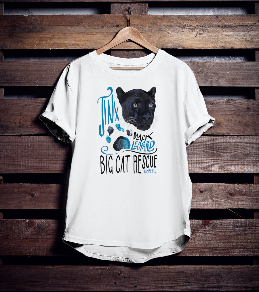 Jinx Black Leopard Big Cat Rescue Tampa FL T-Shirt
