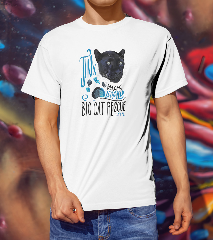 Jinx Black Leopard Big Cat Rescue Tampa FL T-Shirt