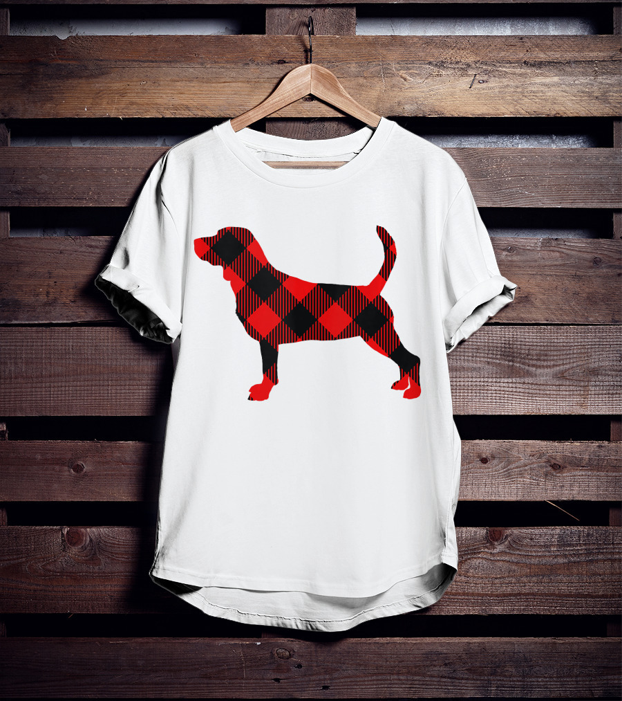 Black Red Plaid Labrador Dog Mom Paw T-Shirt