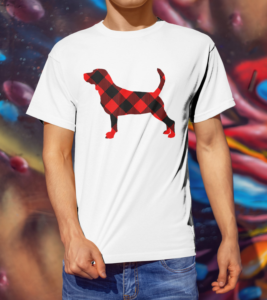 Black Red Plaid Labrador Dog Mom Paw T-Shirt
