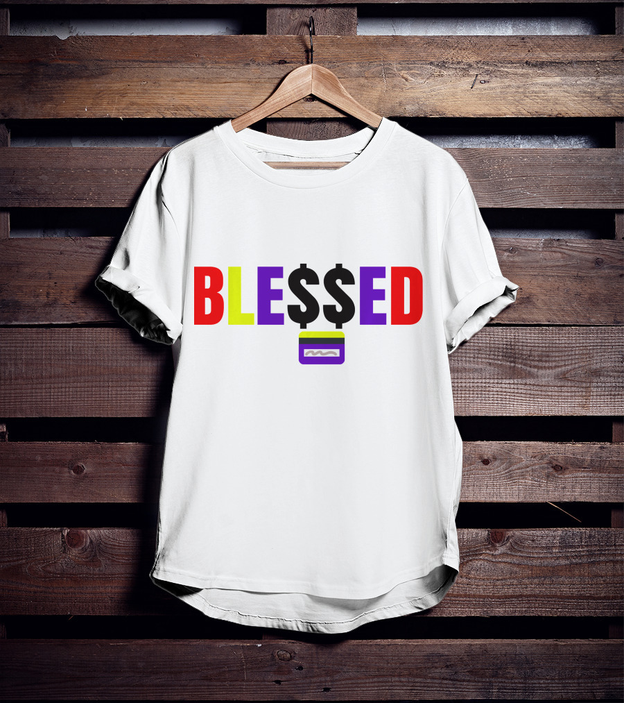 BLE$$ED WITH MONEY Credit Card T-Shirt