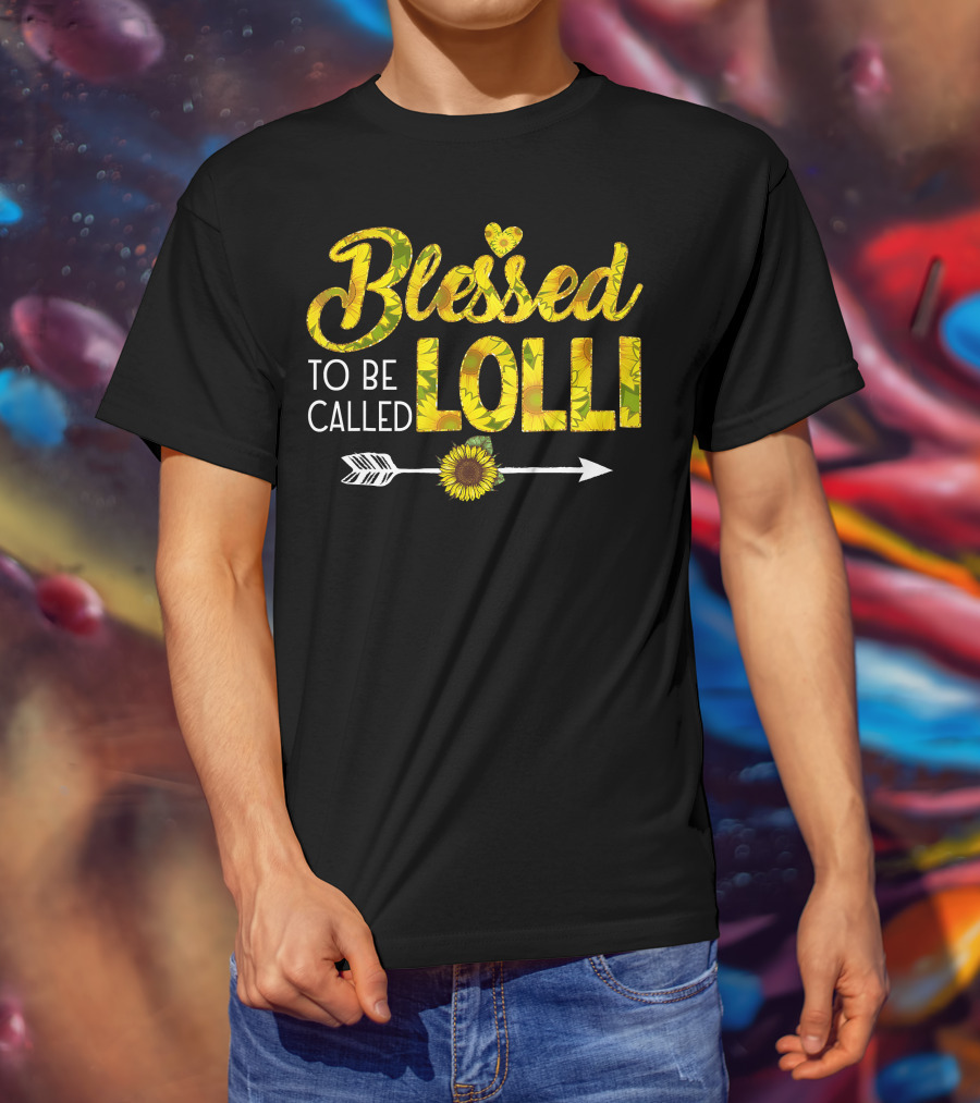 Blessed To Be Called Lolli Sunflower Heart And Arrow T-Shirt