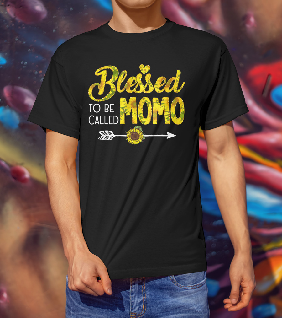 Blessed To Be Called Momo Sunflower Arrow T-Shirt