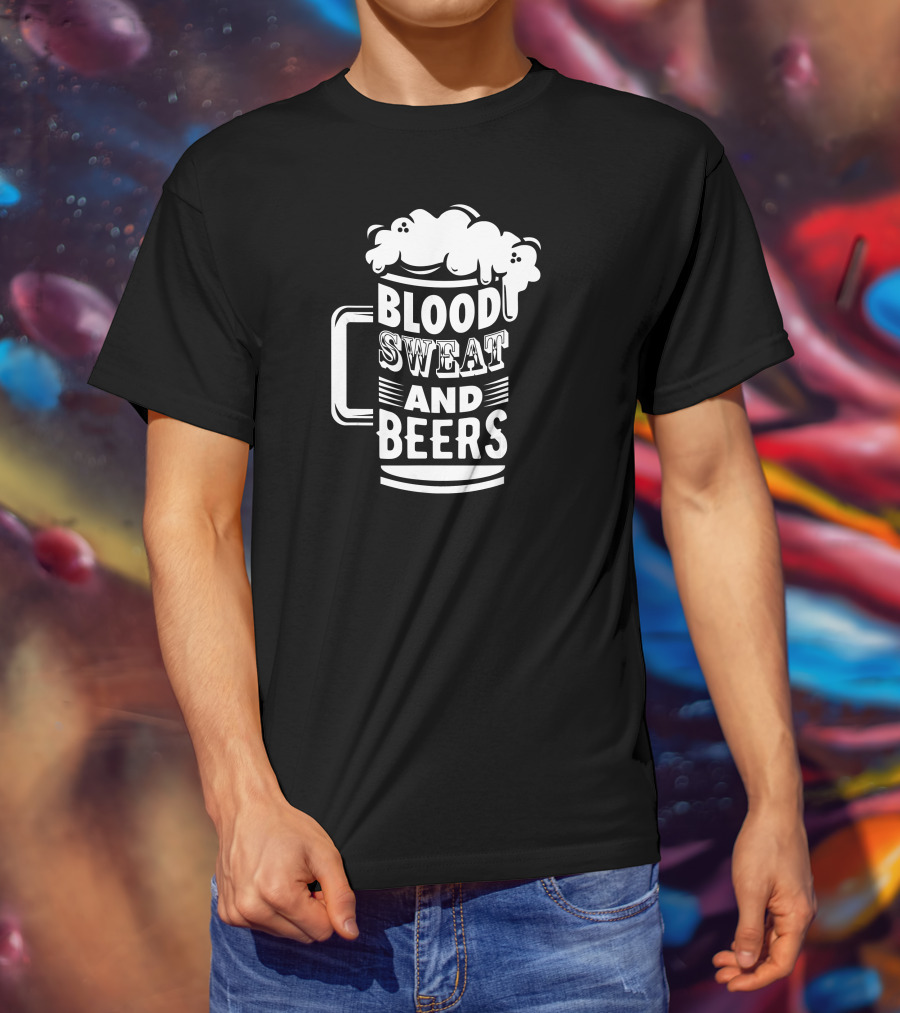 Blood Sweat And Beers Funny Pun Mug T-Shirt