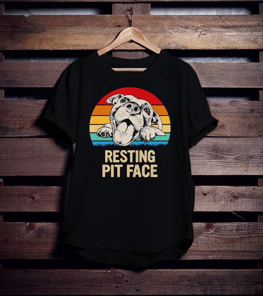 Resting Pit Face Bombshell Bullies Pit Bull Rescue Retro T-Shirt
