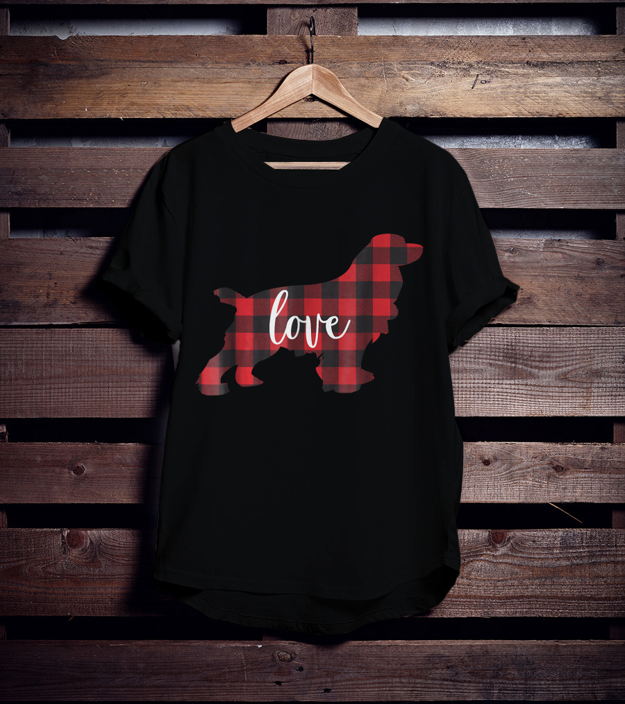 Love Buffalo Plaid Cocker Spaniel Mom T-Shirt