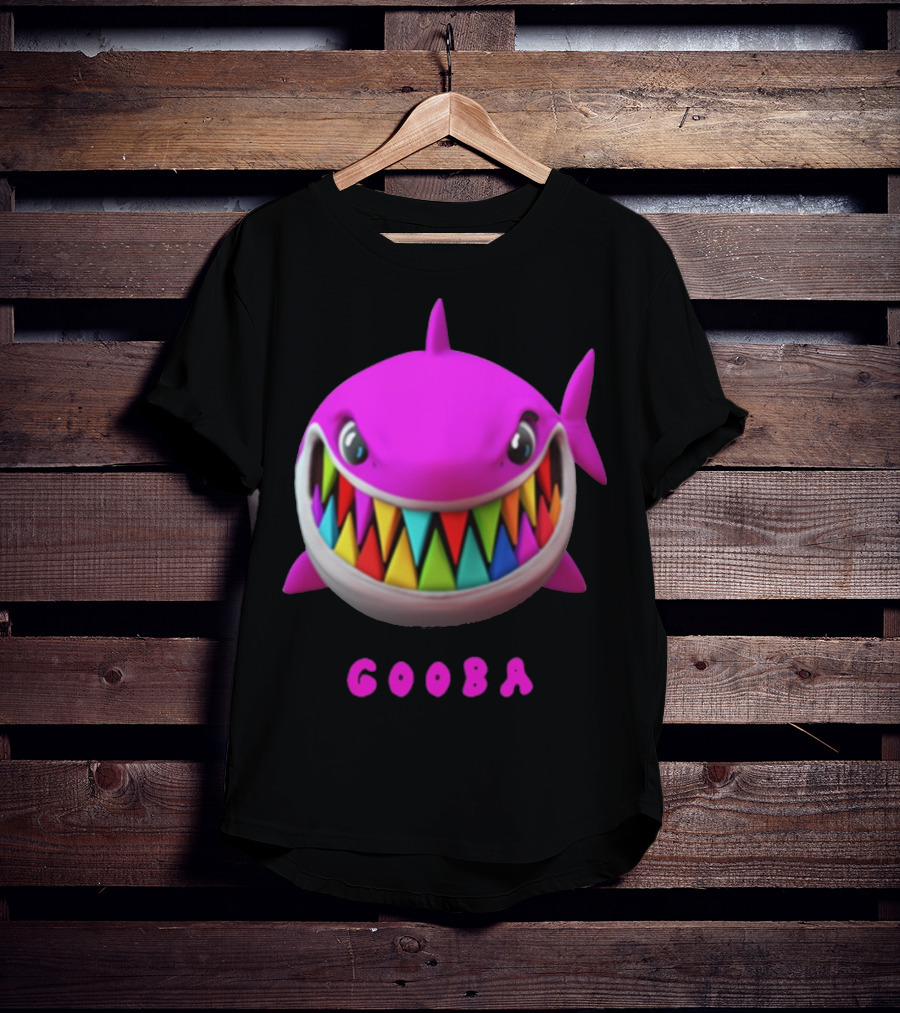 Gooba 69 Merch Pink Shark Colorful Teeth T-Shirt