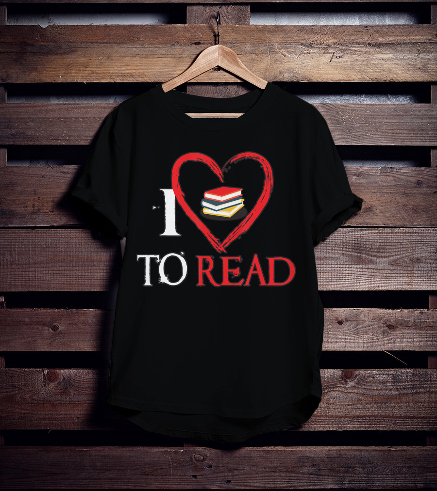 I Love Heart Books To Read T-Shirt