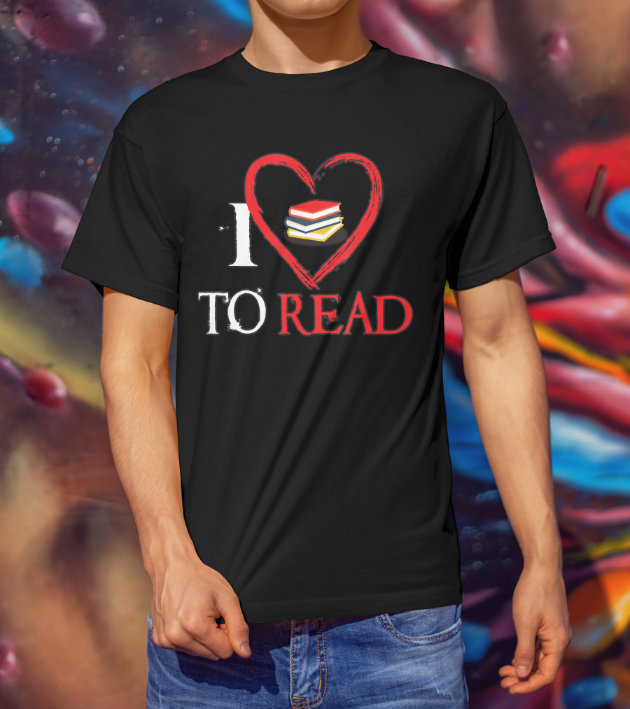 I Love Heart Books To Read T-Shirt