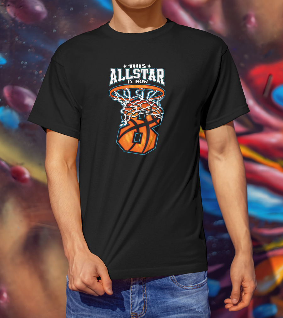 This All Star Is Now 8 Birthday Basketball Hoop T-Shirt