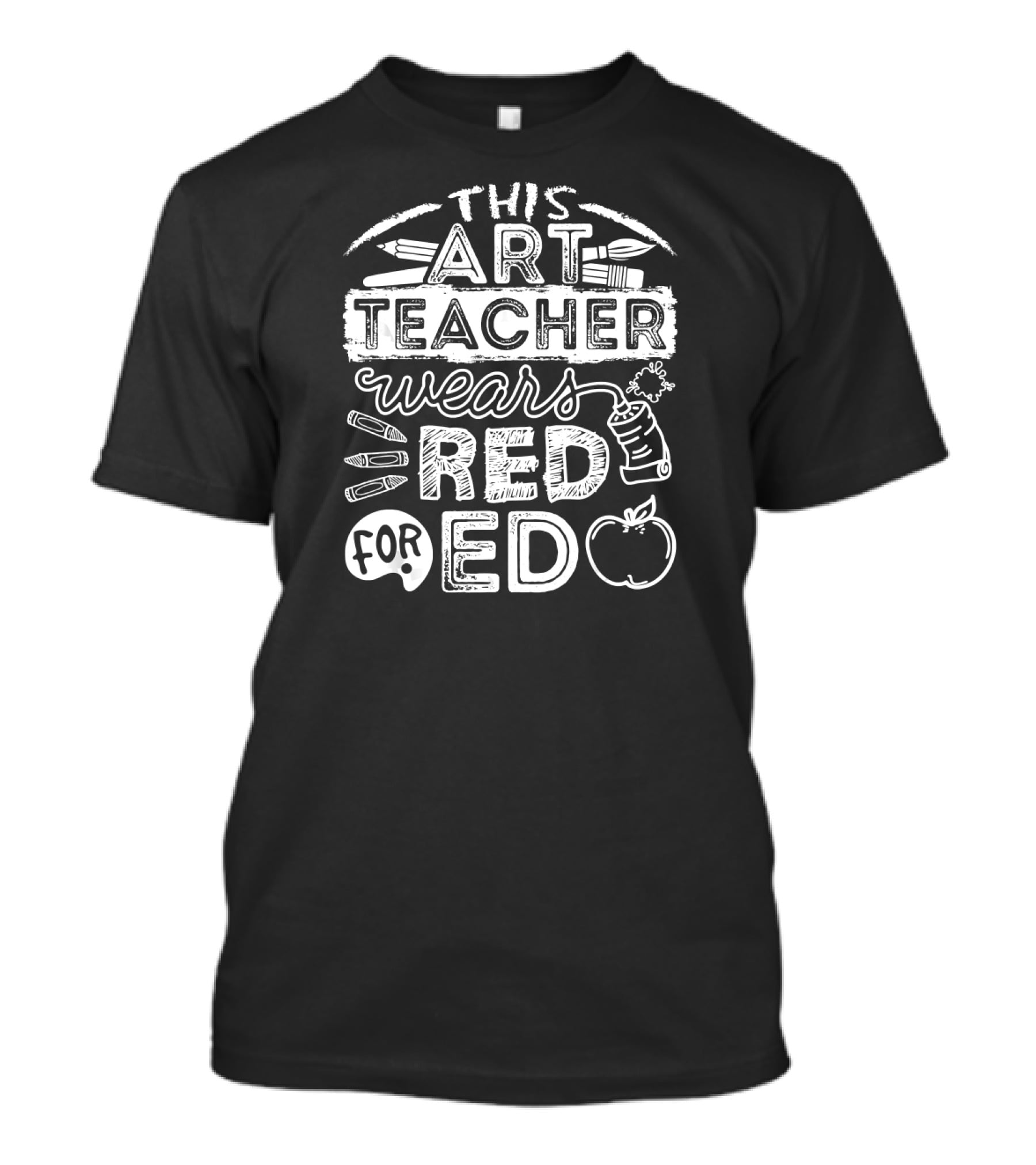 Art Teacher Defends Education In Bold Red Pep Rally T-Shirt