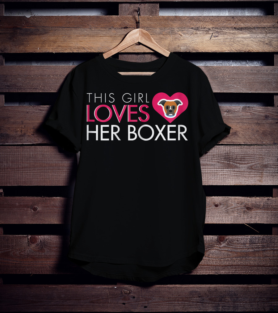 This Girl Loves Her Boxer Heart Dog T-Shirt