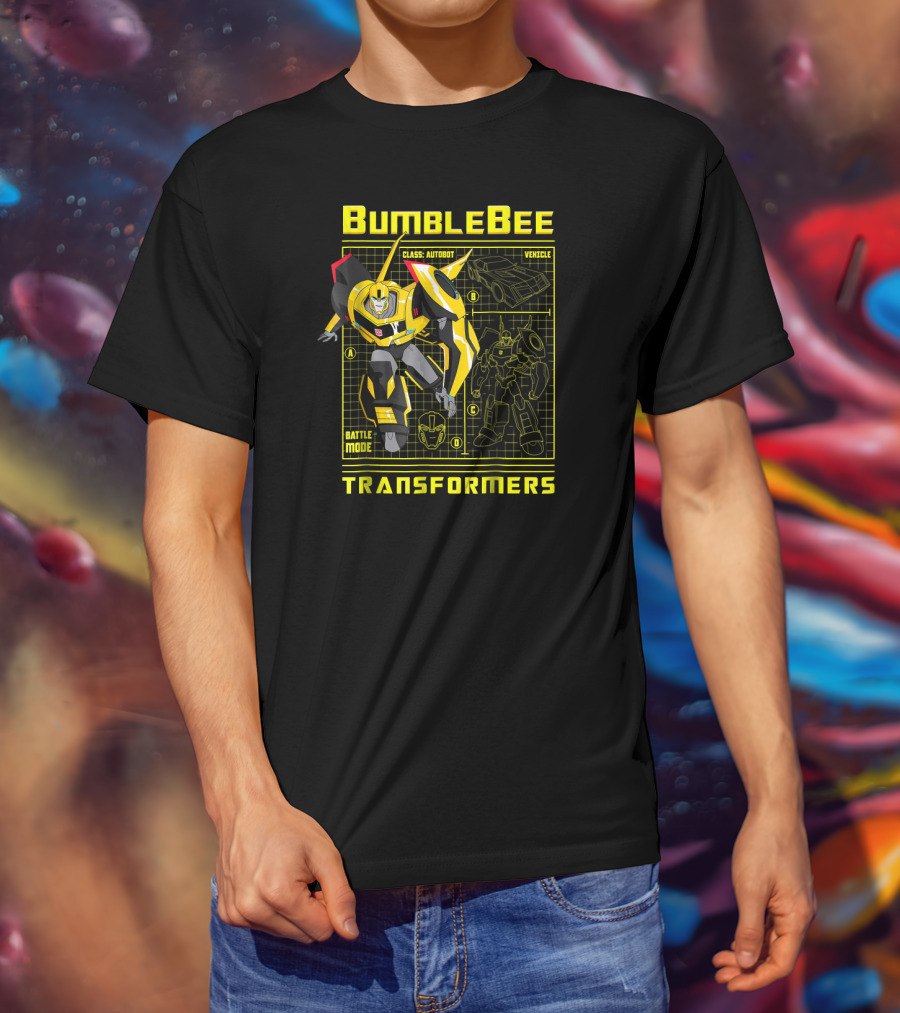 Transformers Bumblebee Battle Mode Autobot Vehicle Blueprint T-Shirt
