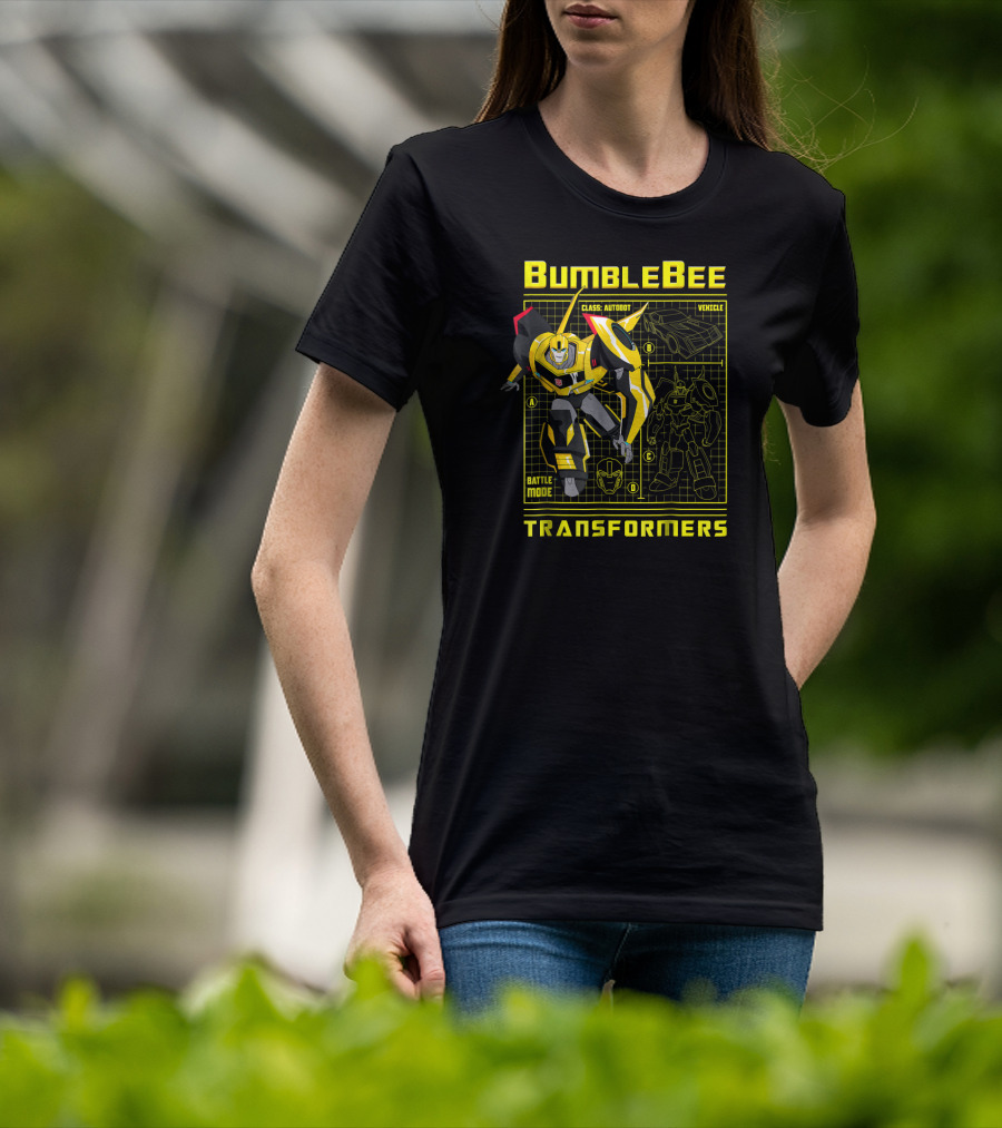 Transformers Bumblebee Battle Mode Autobot Vehicle Blueprint T-Shirt