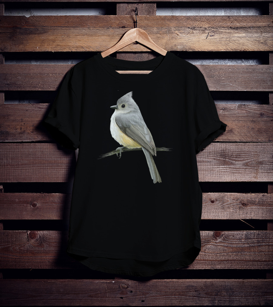 Tufted Titmouse Bird On Branch Wildlife T-Shirt