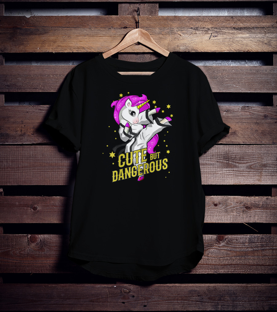 Cute But Dangerous Unicorn Martial Arts Taekwond Girl T-Shirt