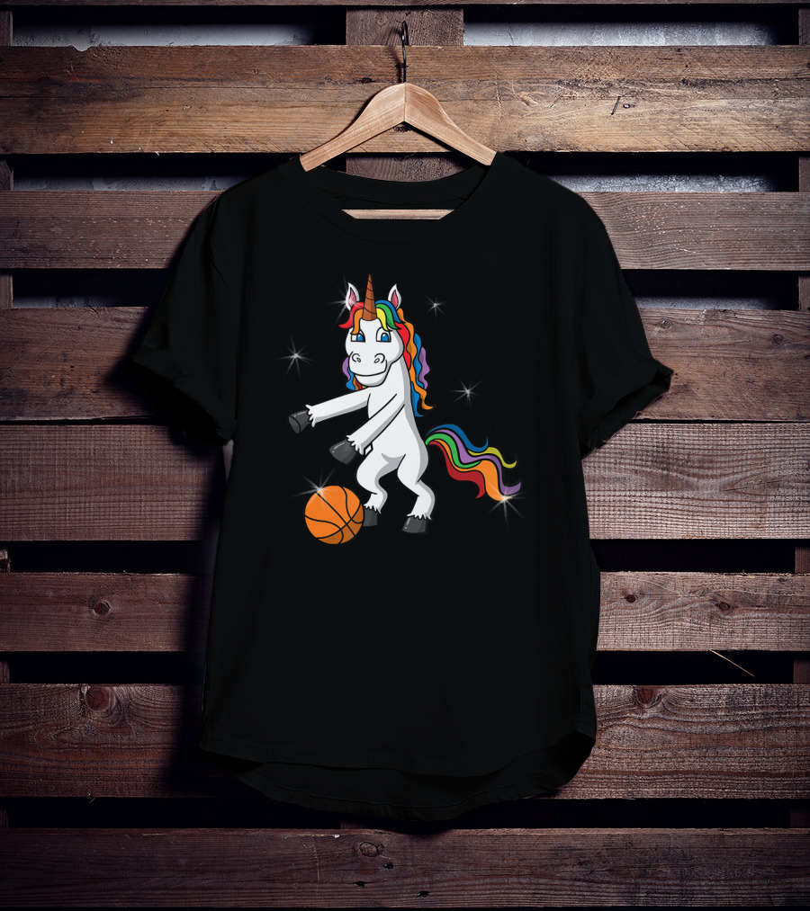 Unicorn Girls Women Floss Like Dancing Basketball T-Shirt