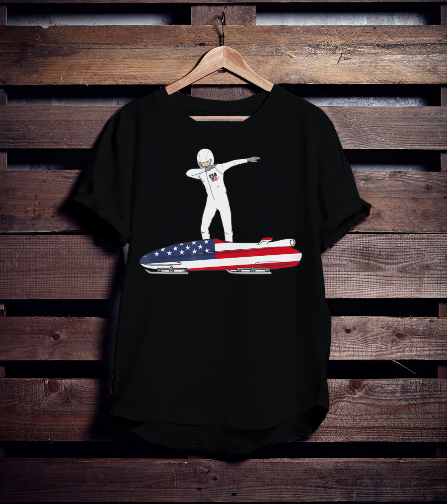 USA Bobsled Dabbing United States Flag Suit T-Shirt