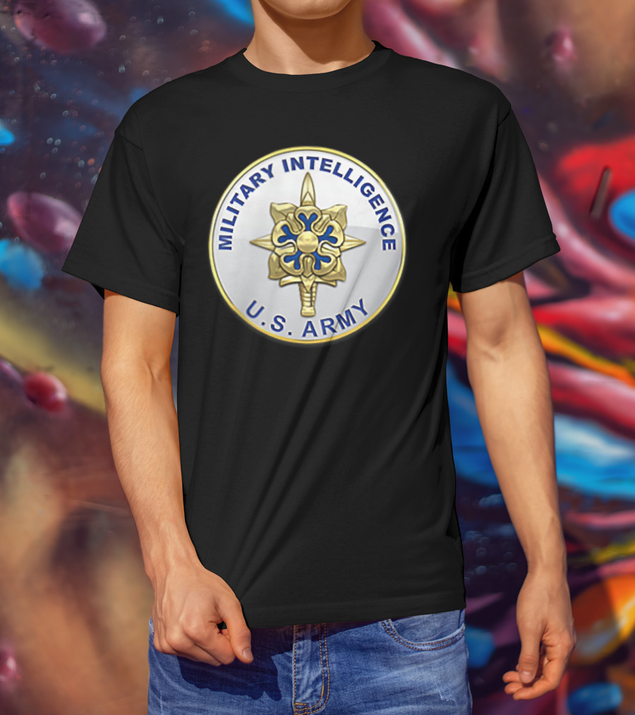 U.S. Army Military Intelligence Veteran Badge Emblem T-Shirt